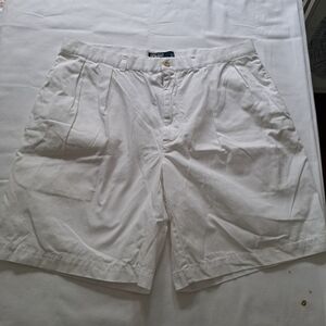 Polo Ralph Lauren Mens White Pleated Chino Tyler Shorts Cotton Sz 38 Classic Fit